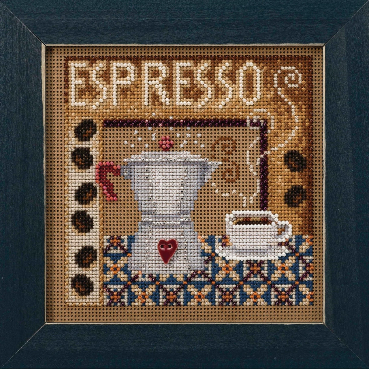 Espresso Cross Stitch Kit Mill Hill 2020 Buttons & Beads Autumn MH142024 4 Espresso Cross Stitch Kit Mill Hill 2020 Buttons & Beads Autumn MH142024 - Image 2