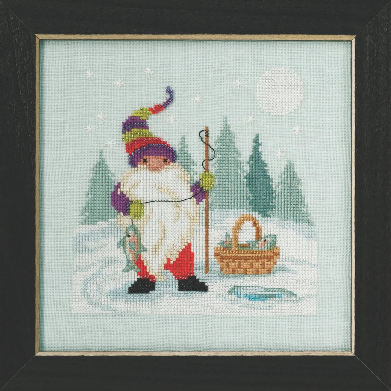 Fishing Gnome Cross Stitch Kit Mill Hill 2020 Gnome Quartet MH172013 4 Fishing Gnome Cross Stitch Kit Mill Hill 2020 Gnome Quartet MH172013 - Image 2