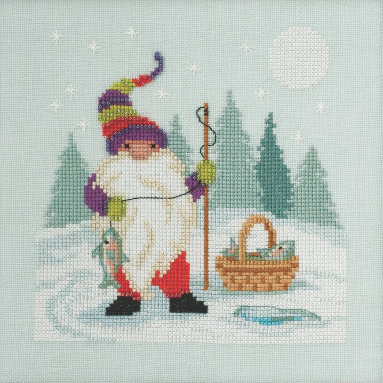 Fishing Gnome Cross Stitch Kit Mill Hill 2020 Gnome Quartet MH172013 3 Fishing Gnome Cross Stitch Kit Mill Hill 2020 Gnome Quartet MH172013