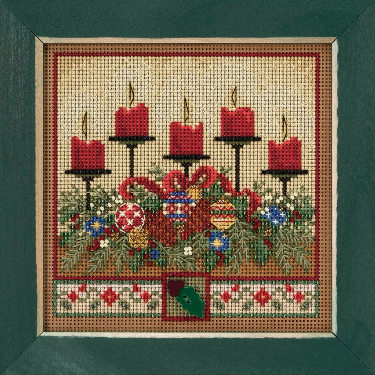 Holiday Glow Cross Stitch Kit Mill Hill 2020 Buttons Beads Winter MH142032 4 Holiday Glow Cross Stitch Kit Mill Hill 2020 Buttons Beads Winter MH142032 - Image 2