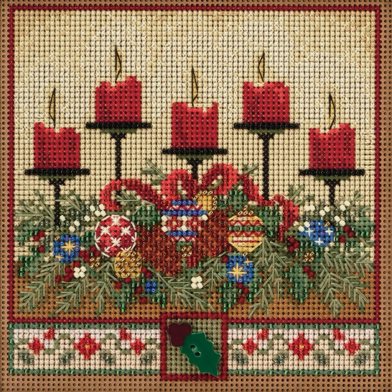 Holiday Glow Cross Stitch Kit Mill Hill 2020 Buttons Beads Winter MH142032 3 Holiday Glow Cross Stitch Kit Mill Hill 2020 Buttons Beads Winter MH142032
