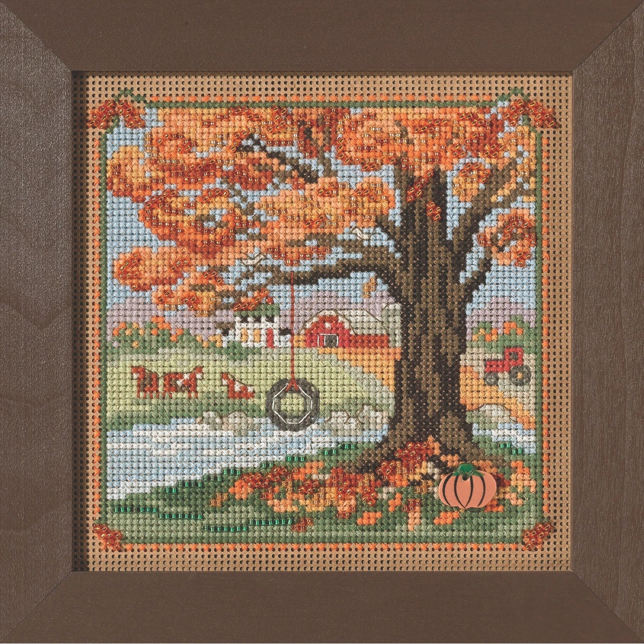 Autumn Swing Cross Stitch Kit Mill Hill 2021 Buttons & Beads Autumn MH142126 4 Autumn Swing Cross Stitch Kit Mill Hill 2021 Buttons & Beads Autumn MH142126 - Image 2