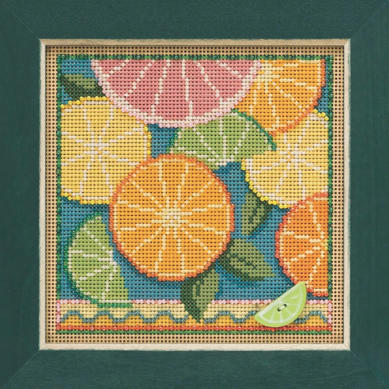 Citrus Cross Stitch Kit Mill Hill 2021 Buttons & Beads Spring MH142111 4 Citrus Cross Stitch Kit Mill Hill 2021 Buttons & Beads Spring MH142111 - Image 2