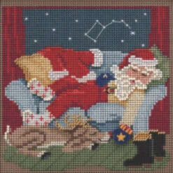 Good Night Santa Cross Stitch Kit Mill Hill 2021 Buttons Beads Winter MH142133