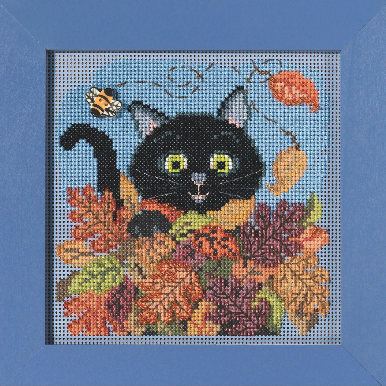 Playful Cat Cross Stitch Kit Mill Hill 2021 Buttons & Beads Autumn MH142122 4 Playful Cat Cross Stitch Kit Mill Hill 2021 Buttons & Beads Autumn MH142122 - Image 2