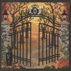 Spooky Gate Cross Stitch Kit Mill Hill 2021 Buttons & Beads Autumn MH142123