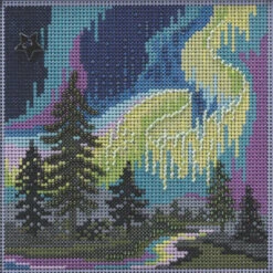 Aurora Borealis Cross Stitch Kit Mill Hill 2022 Buttons Beads Winter MH142231