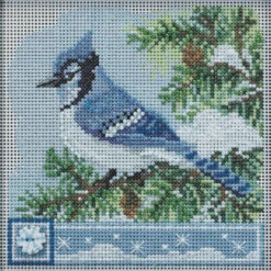 Blue Jay Cross Stitch Kit Mill Hill 2022 Buttons Beads Winter MH142233