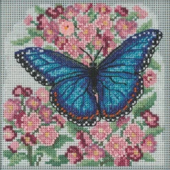 Blue Morpho Butterfly Cross Stitch Kit Mill Hill 2022 Buttons & Beads Spring MH142216