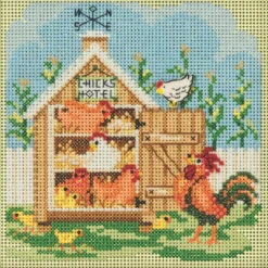 Chicks Hotel Cross Stitch Kit Mill Hill 2022 Buttons & Beads Spring MH142214