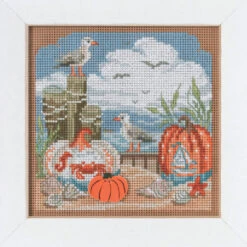 Fall Beach Cross Stitch Kit Mill Hill 2022 Buttons & Beads Autumn MH142225 -Mew Holidays Shop 2022 fall beach004 73697.1650121991
