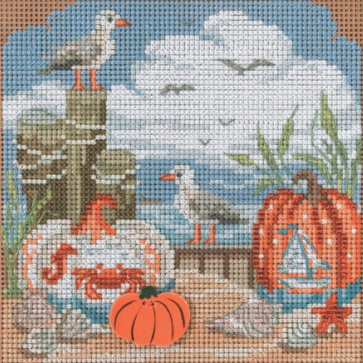 Fall Beach Cross Stitch Kit Mill Hill 2022 Buttons & Beads Autumn MH142225 -Mew Holidays Shop 2022 fall beach005 77283.1650121991
