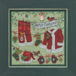 Santa's Clothesline Cross Stitch Kit Mill Hill 2022 Buttons Beads Winter MH142232 -Mew Holidays Shop 2022 santas clothesline004 06995.1654052124