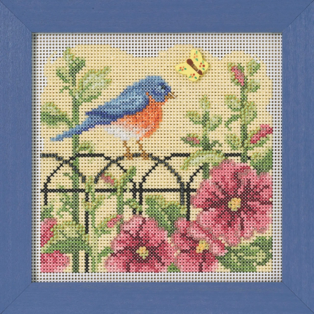 Spring Bluebird Cross Stitch Kit Mill Hill 2022 Buttons & Beads Spring MH142215 4 Spring Bluebird Cross Stitch Kit Mill Hill 2022 Buttons & Beads Spring MH142215 - Image 2