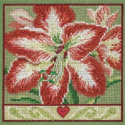 Amaryllis Cross Stitch Kit Mill Hill 2023 Buttons Beads Winter MH142335