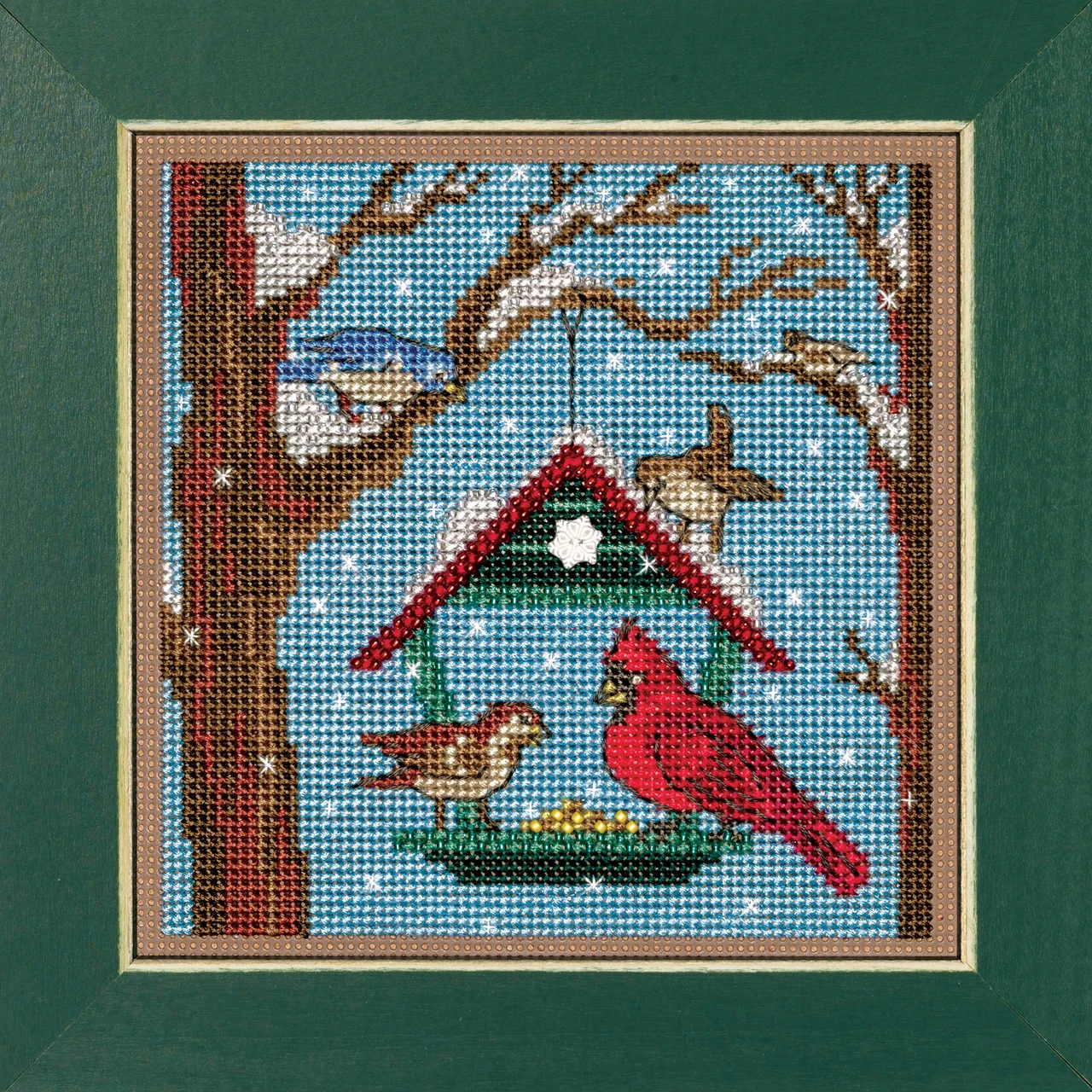 Bird Feeder Cross Stitch Kit Mill Hill 2023 Buttons Beads Winter MH142332 4 Bird Feeder Cross Stitch Kit Mill Hill 2023 Buttons Beads Winter MH142332 - Image 2