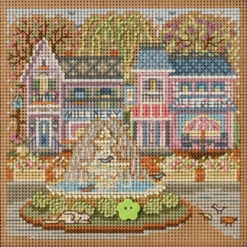 Town Square Cross Stitch Kit Mill Hill 2023 Buttons Beads Spring MH142315