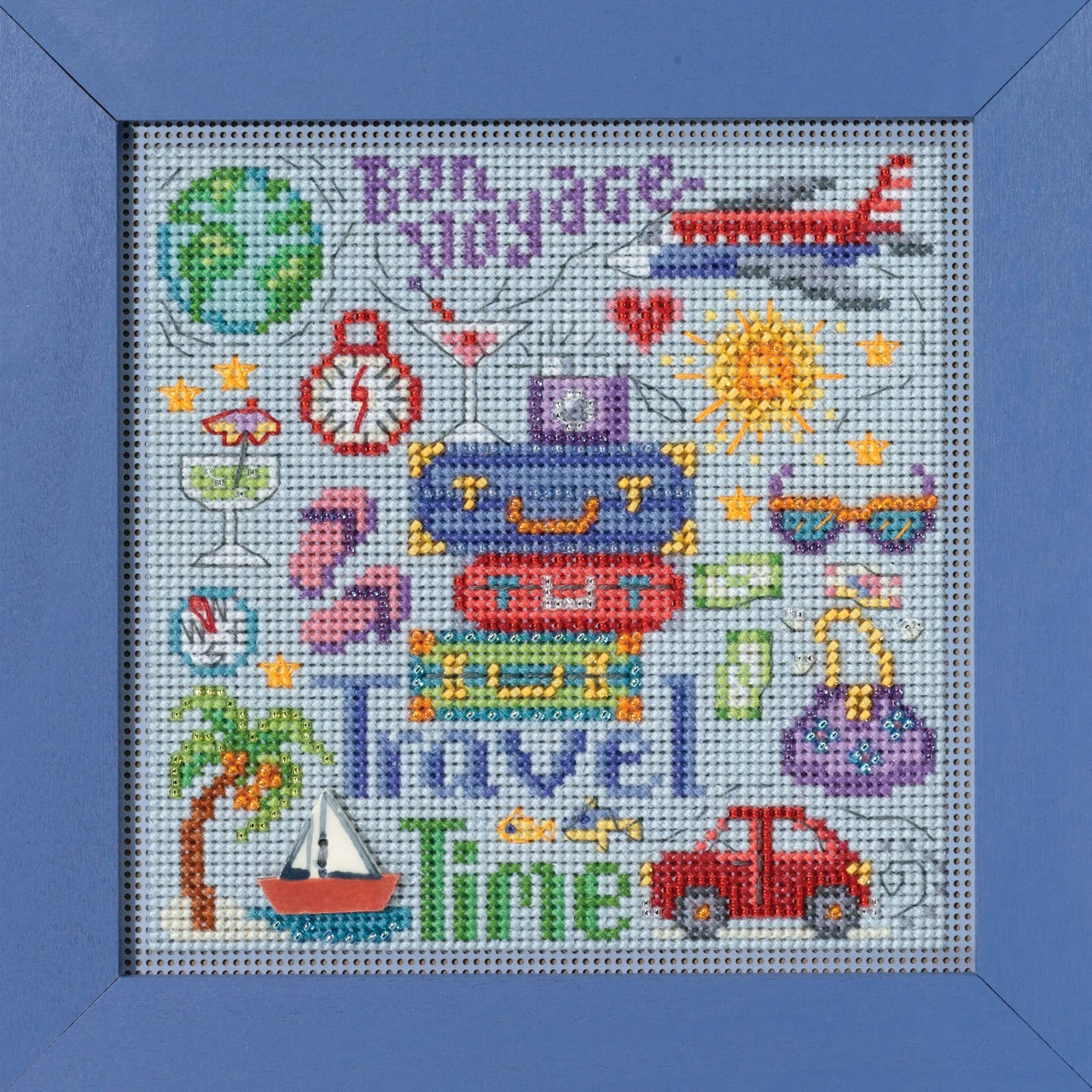 Travel Time Cross Stitch Kit Mill Hill 2023 Buttons Beads Spring MH142314 4 Travel Time Cross Stitch Kit Mill Hill 2023 Buttons Beads Spring MH142314 - Image 2