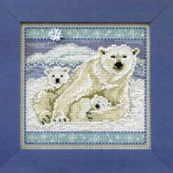 Polar Bears Cross Stitch Kit Mill Hill 2014 Buttons & Beads Winter -Mew Holidays Shop 20774 94416.1679779802