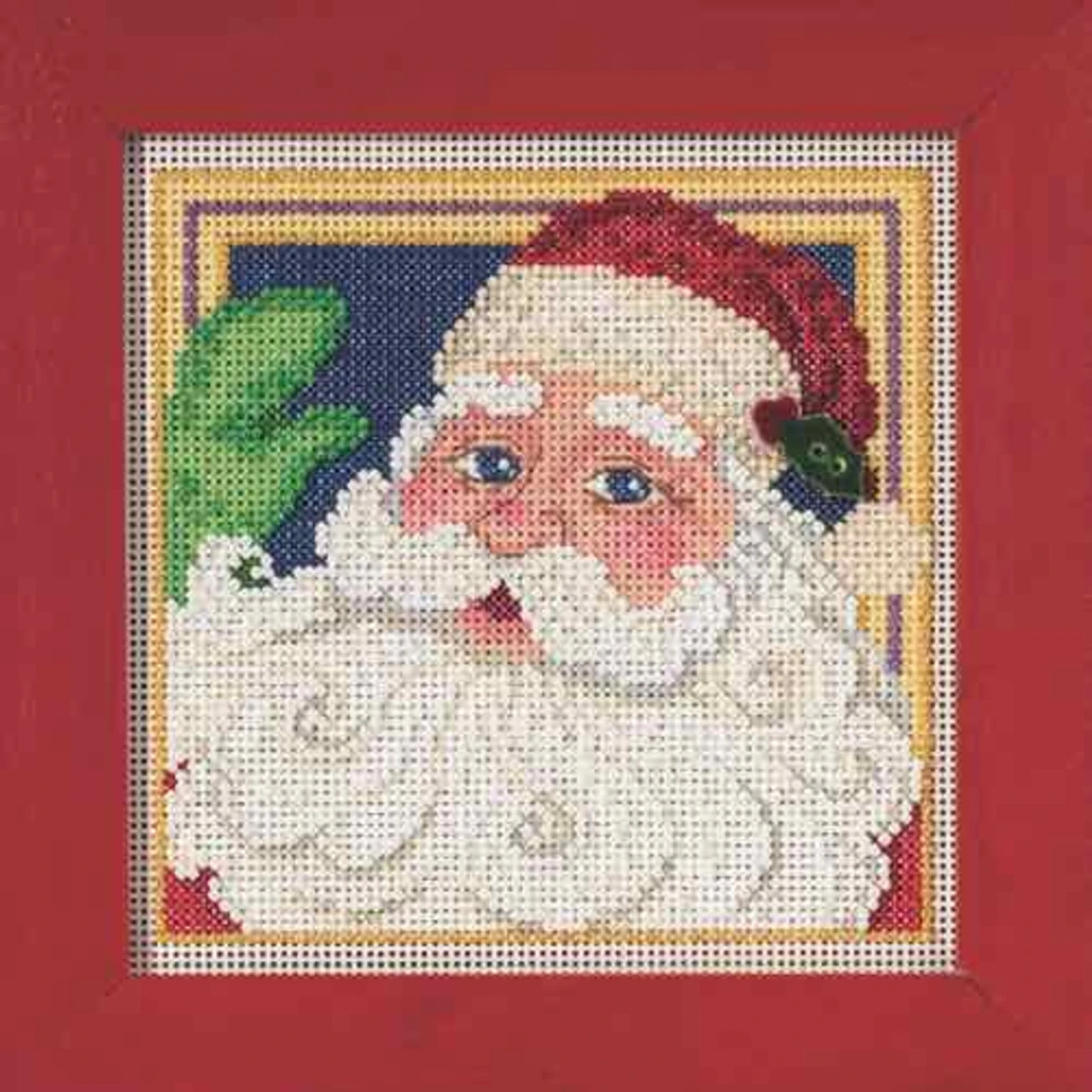 Jolly St Nick Cross Stitch Kit Mill Hill 2015 Buttons & Beads Winter MH145306 4 Jolly St Nick Cross Stitch Kit Mill Hill 2015 Buttons & Beads Winter MH145306 - Image 2