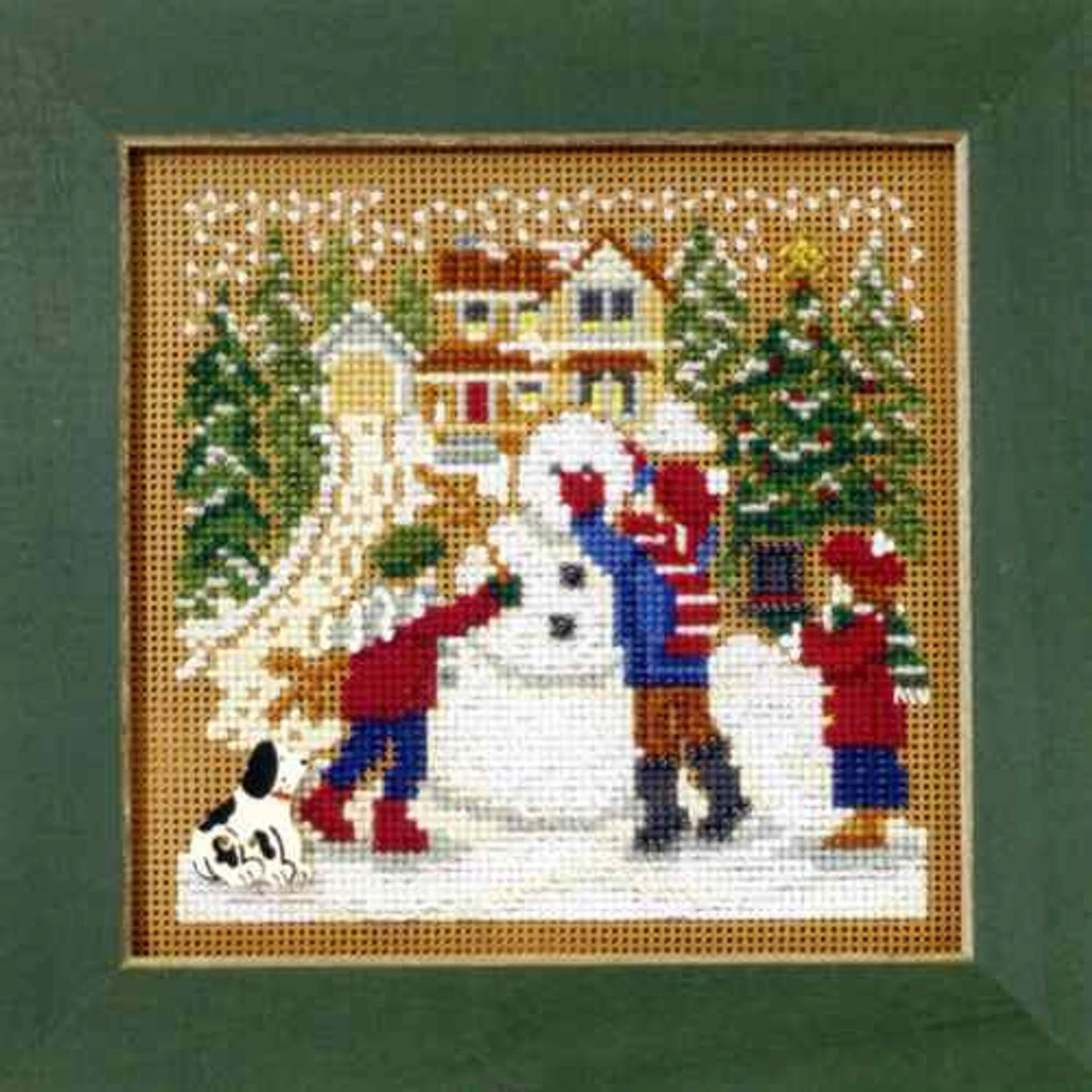 Snow Day Cross Stitch Kit Mill Hill 2009 Buttons & Beads Winter 4 Snow Day Cross Stitch Kit Mill Hill 2009 Buttons & Beads Winter - Image 2