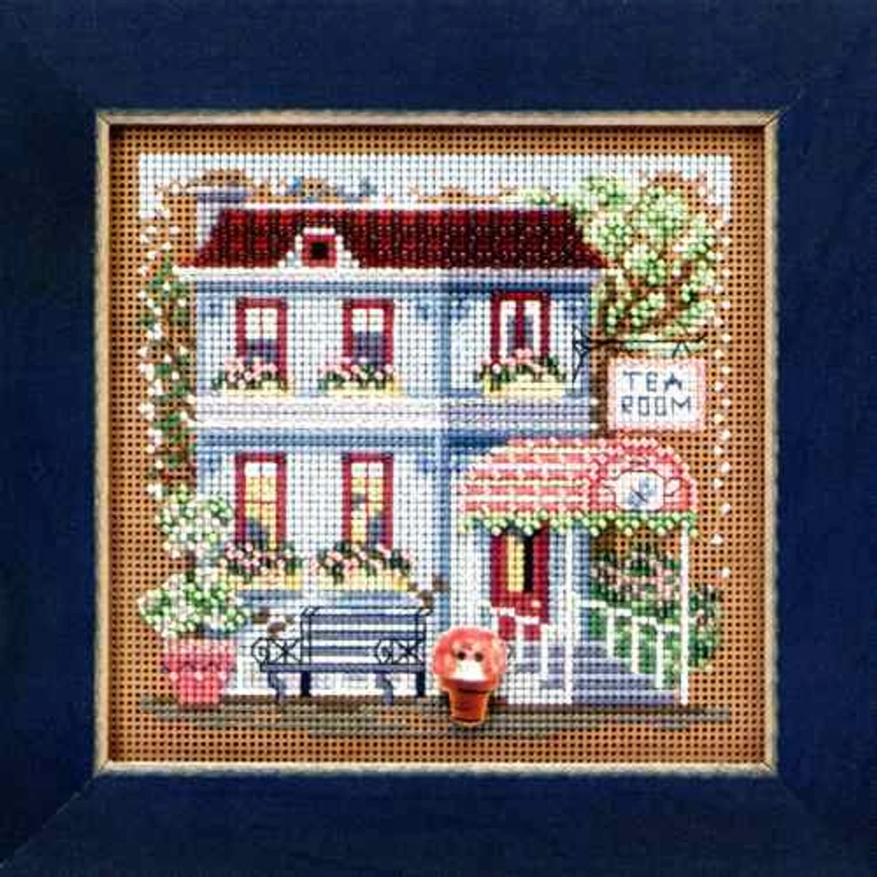 Tea Room Cross Stitch Kit Mill Hill 2013 Buttons & Beads Spring 4 Tea Room Cross Stitch Kit Mill Hill 2013 Buttons & Beads Spring - Image 2