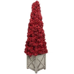 40" Red Berry Cone Potted Christmas Topiary -Mew Holidays Shop allstate xbp077 re 2 78592.1667536611