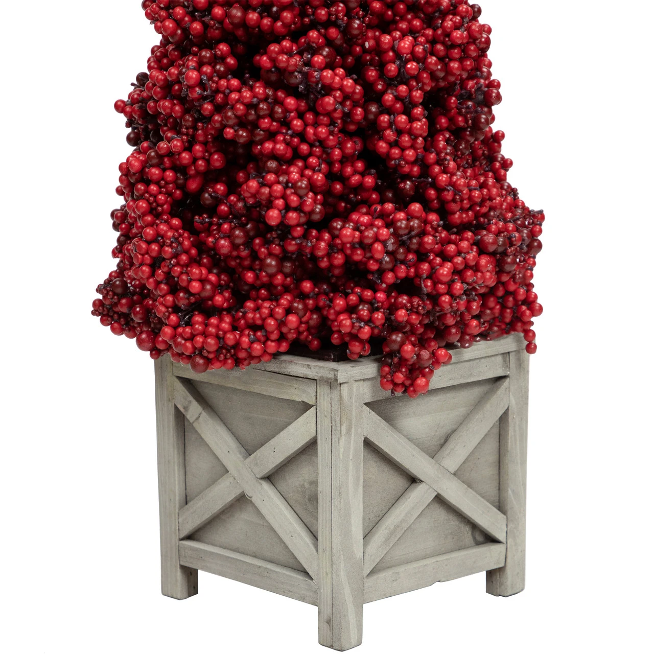 24" Red Berry Cone Potted Christmas Topiary 7 24" Red Berry Cone Potted Christmas Topiary - Image 5