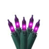 100-Count Purple Commercial Grade Mini Christmas Light Set, 45.5ft Green Wire