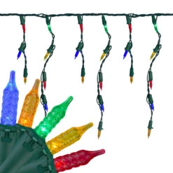 Set Of 70 Multi-Color LED M5 Icicle Christmas Lights – 10ft Green Wire -Mew Holidays Shop brightstar 39 030 77 3 08175.1667578536