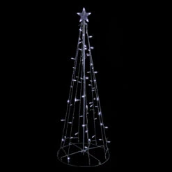 5' Pure White LED Lighted Cone Tree Outdoor Christmas Decoration