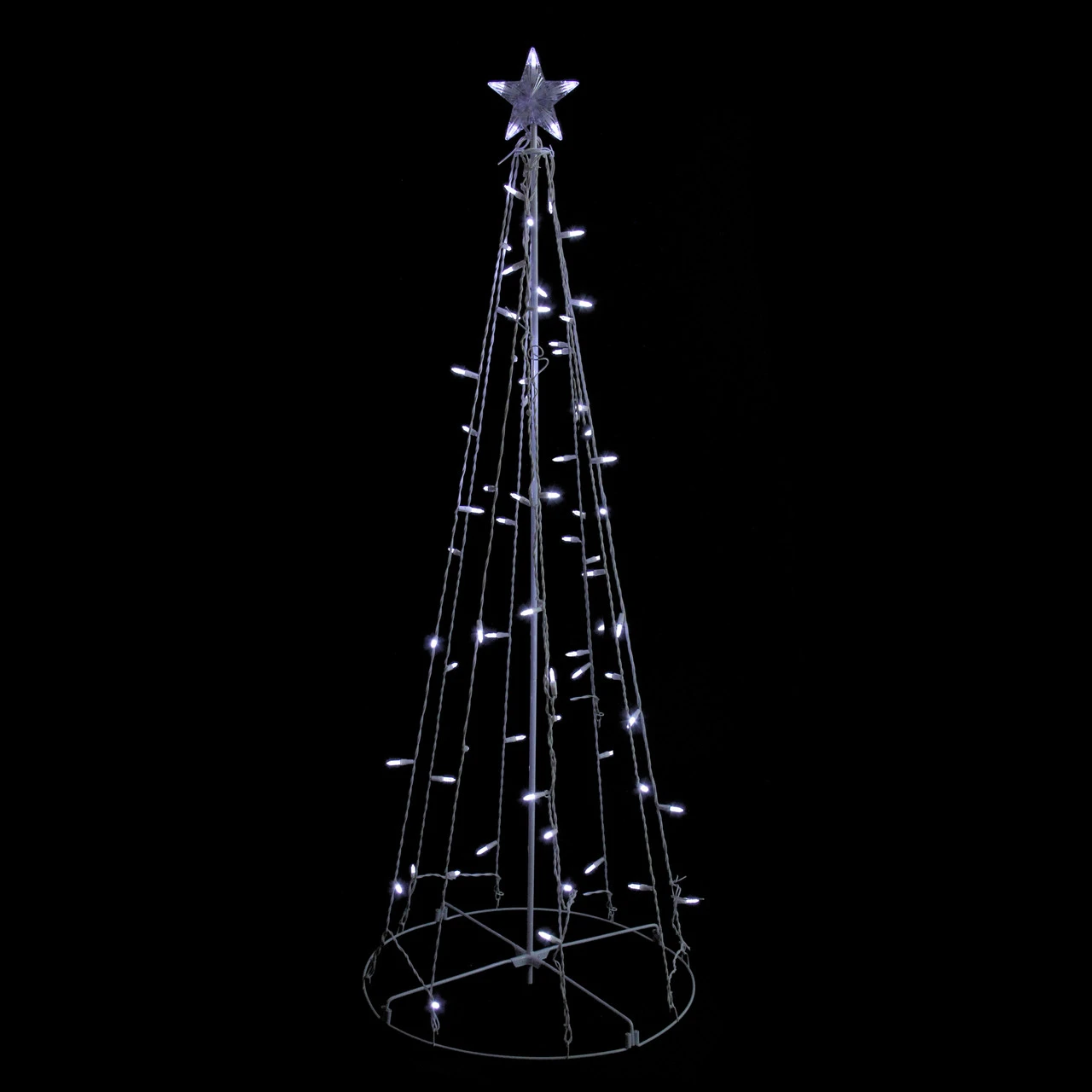 5' Pure White LED Lighted Cone Tree Outdoor Christmas Decoration 3 5' Pure White LED Lighted Cone Tree Outdoor Christmas Decoration