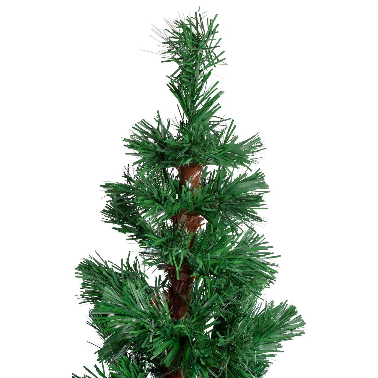 5' Pre-Lit Slim Pine Spiral Artificial Christmas Tree - Multicolor Fiber Optic Lights 5 5' Pre-Lit Slim Pine Spiral Artificial Christmas Tree - Multicolor Fiber Optic Lights - Image 3