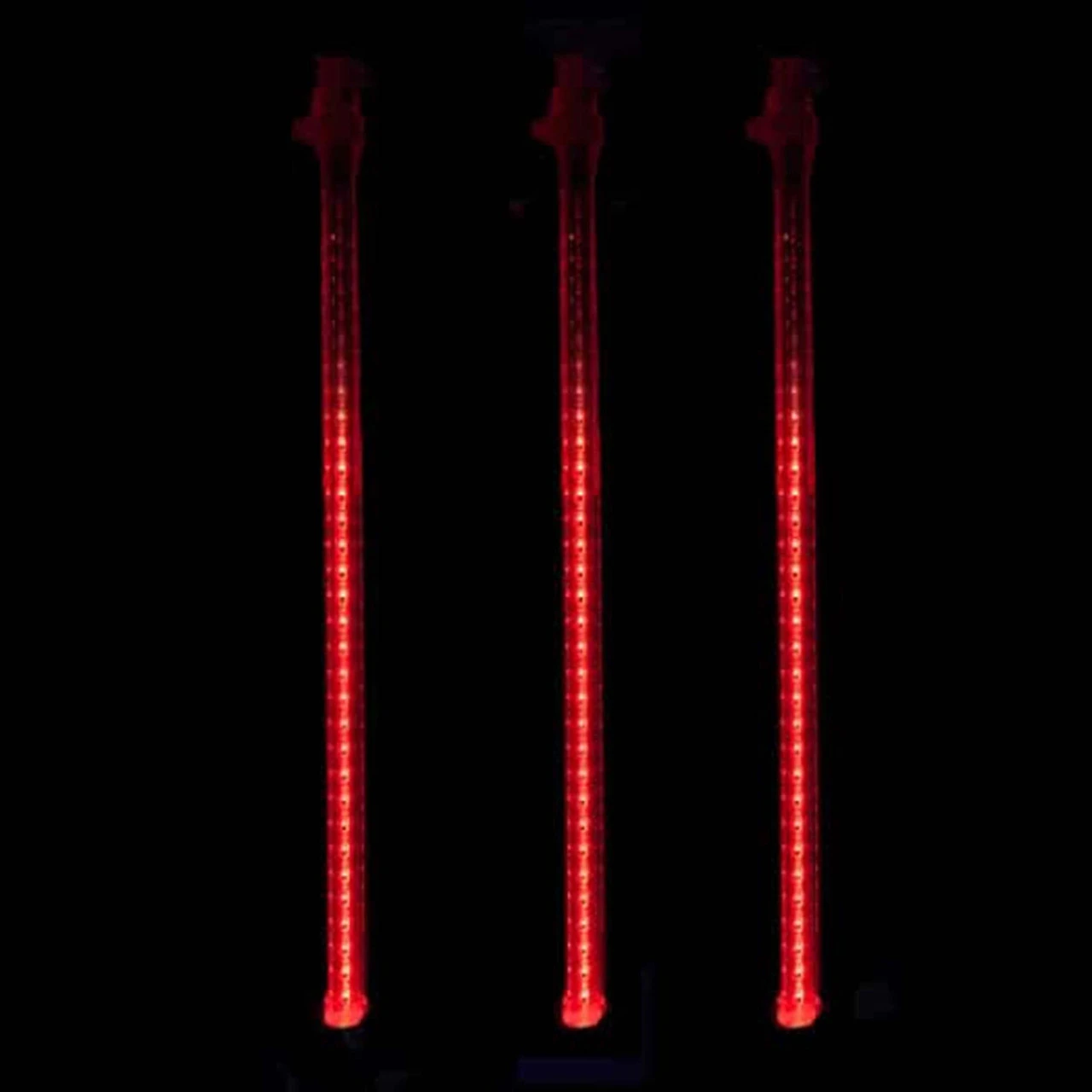 48 Red LED Dripping Icicle Tube Christmas Lights - White Wire 4 48 Red LED Dripping Icicle Tube Christmas Lights - White Wire - Image 2