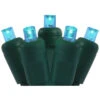 50 Aquamarine Blue LED Wide Angle Christmas String Lights - 25.17 Ft Green Wire -Mew Holidays Shop dlig 1101389 1 91981.1667646489