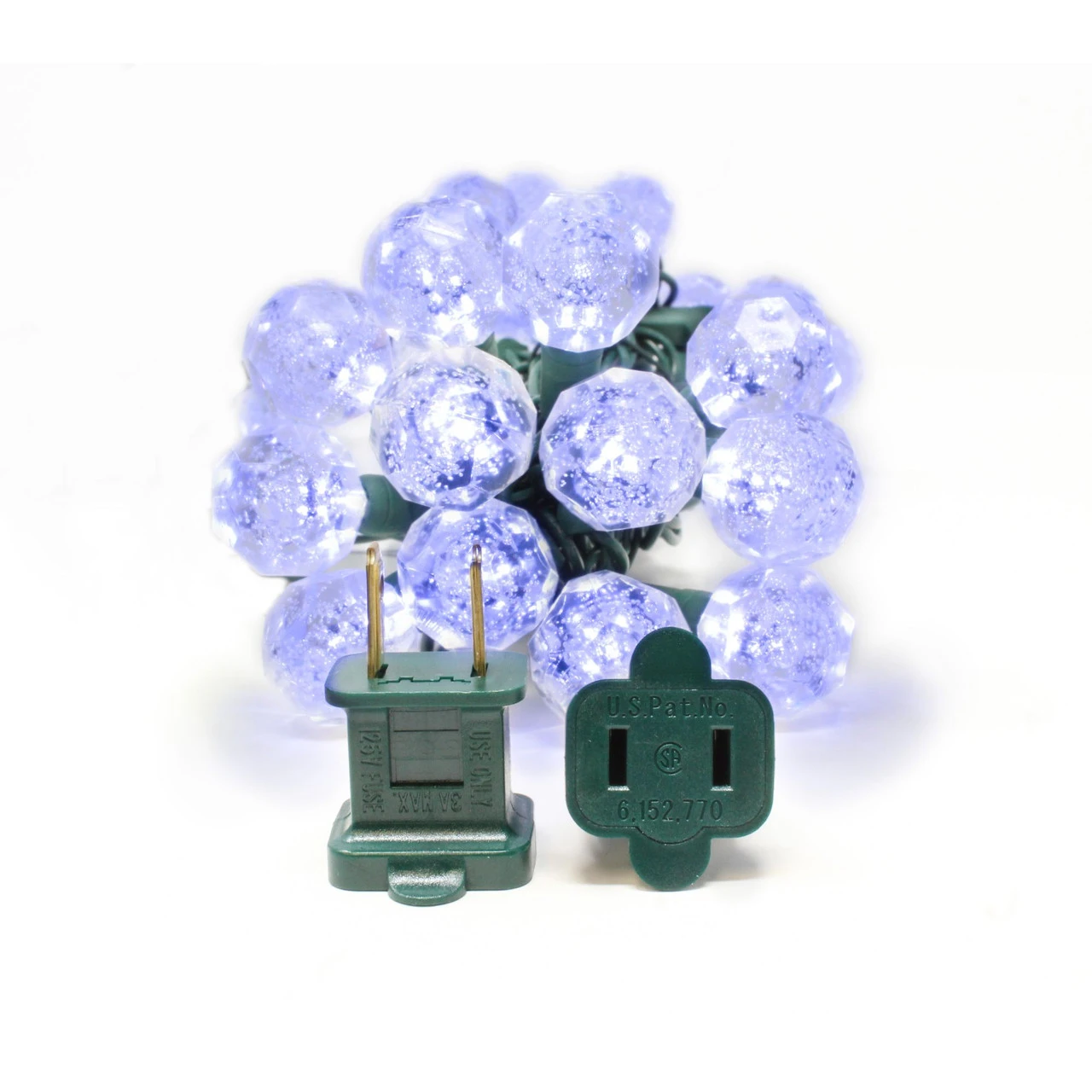 25 Gold And White LED Bubble Crystal Christmas String Lights - 12.5 Ft Green Wire 4 25 Gold And White LED Bubble Crystal Christmas String Lights - 12.5 Ft Green Wire - Image 2