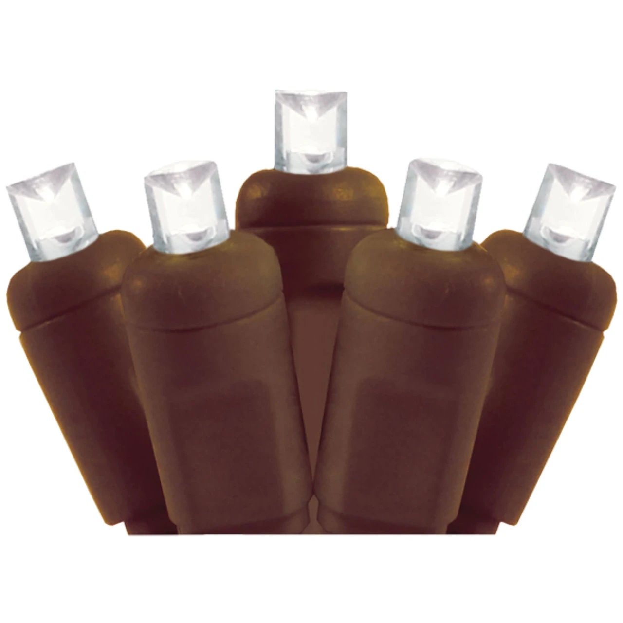 50 Pure White LED Wide Angle Christmas String Lights - 25.17 Ft Brown Wire 3 50 Pure White LED Wide Angle Christmas String Lights - 25.17 Ft Brown Wire