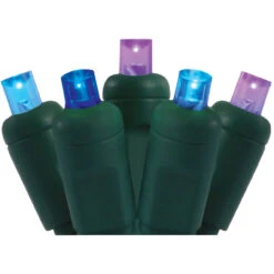 50 Multi-Color Aurora LED Wide Angle Christmas String Lights - 25.17 Ft Green Wire