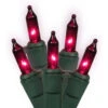 100-Count Purple Mini Christmas Light Set, 50.5 Ft Green Wire -Mew Holidays Shop dstar 37 346 00 01692.1667511264