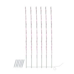 108 Pink Pre-Lit LED Branch Patio Outdoor Garden Novelty Christmas Light Stakes - 8.5 Ft White Wire