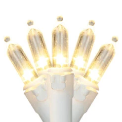 100-Count Warm White LED Mini Christmas Lights - 33ft, White Wire
