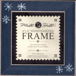 Matte Blue Snowflake Folk Art 6 X 6 Hand Painted Wooden Frame Mill Hill GBFRFA15