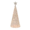 60" Winter Frost Pre-Lit LED Gold Twinkling 3-D Sculpture Christmas Tree Yard Art