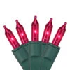 Set Of 50 Pink Perm-O-Snap Mini Christmas Lights - 24.75 Ft, Green Wire -Mew Holidays Shop gki 100027983 1 95005.1667685980