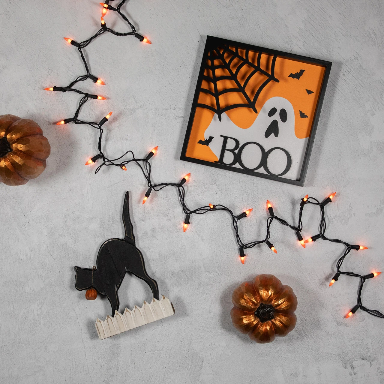 100-Count Orange Mini Halloween Light Set, 20ft Black Wire 4 100-Count Orange Mini Halloween Light Set, 20ft Black Wire - Image 2