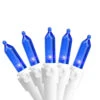50-Count Blue LED Mini Christmas Light Set, 16.25ft White Wire