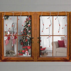 Set Of 100 Amber Orange Everglow Icicle Christmas Lights - White Wire -Mew Holidays Shop hofert 1762 26 3 66054.1667664453