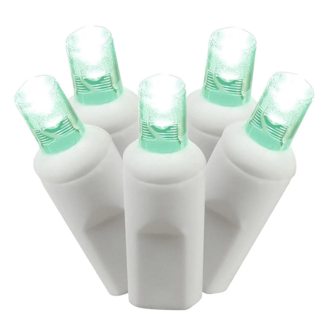 100 Green LED Wide Angle Christmas Lights - 48.75 Ft White Wire 3 100 Green LED Wide Angle Christmas Lights - 48.75 Ft White Wire