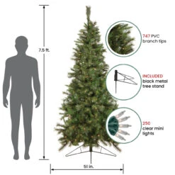 7.5' Pre-Lit Slim Canyon Pine Half Wall Artificial Christmas Tree - Clear Lights -Mew Holidays Shop northlight20gb20ytc257 gr 93554.1667263640
