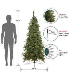 6.5' Pre-Lit Medium Canyon Pine Artificial Christmas Wall Tree, Clear Lights -Mew Holidays Shop northlight20gb20ytc346 gr 48583.1667300496